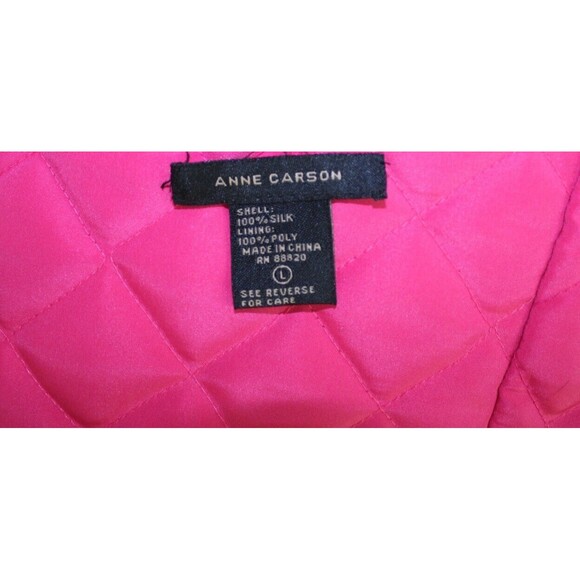 Anne Carson 100 % Silk Reversable Quilted Patchwork Jacket Womens L - Picture 9 of 10